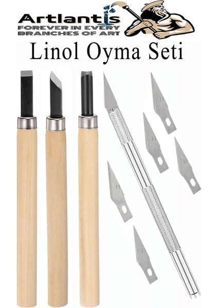 Linol Baskı Seti 1 Paket 35X50 cm Linolyum Tabaka Gri Linol Oyma Seti 3 Bıçaklı Kretuar Rulo Fırça Mürekkep Linol Baskı