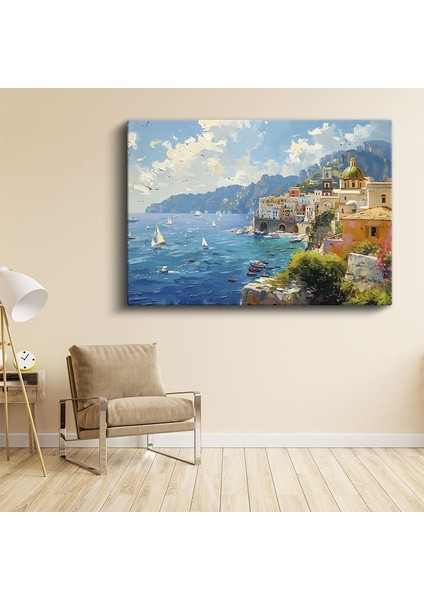 Amalfi Kıyısı - Akdeniz Esintisi Kanvas Tablo