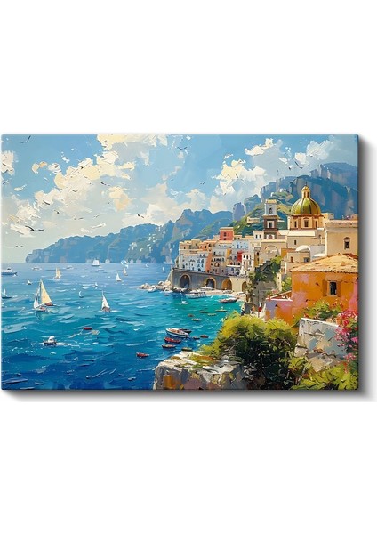 Amalfi Kıyısı - Akdeniz Esintisi Kanvas Tablo