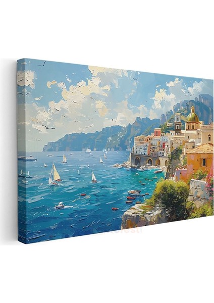 Amalfi Kıyısı - Akdeniz Esintisi Kanvas Tablo