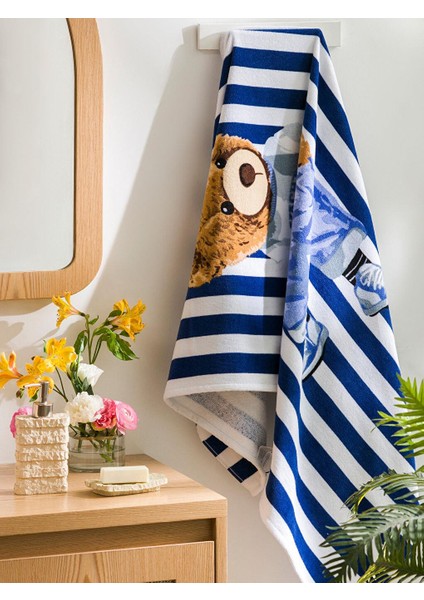 Karişik Ayı Teddy Baskılı Plaj Havlusu 70X150 cm