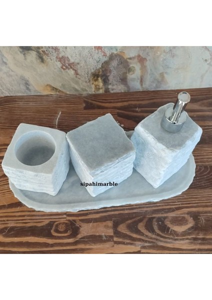 Gri Mermer 4/lü Şık Banyo Seti fırsatları