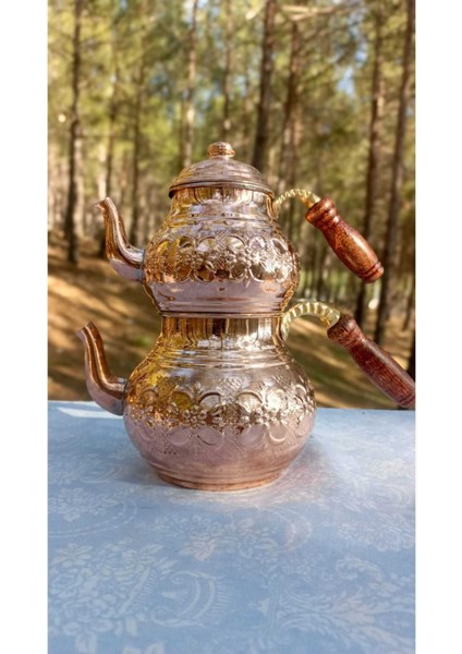 Bakır Çaydanlık Orta Boy, Şık ve Dayanıklı, 1,6 L, Metalik Renk fırsatları