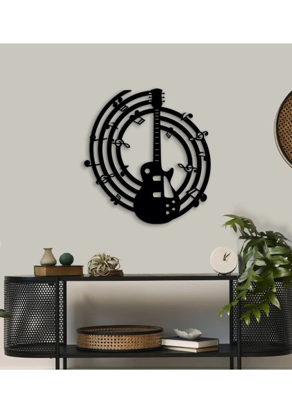 "ruhun Tınısı Gitar ve Notalar" Metal Duvar Dekorasyon Tablo