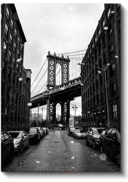 Manhattan Köprüsü - Kış Atmosferi Kanvas Tablo