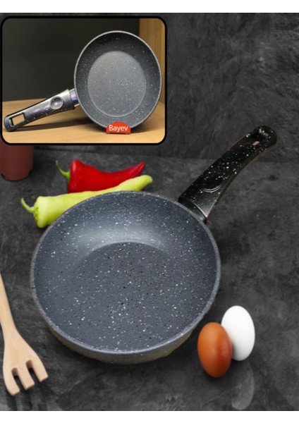 Granit 18 cm Tekli Tava Siyah - Omlet Tavası Kahvaltılık Sos Tava