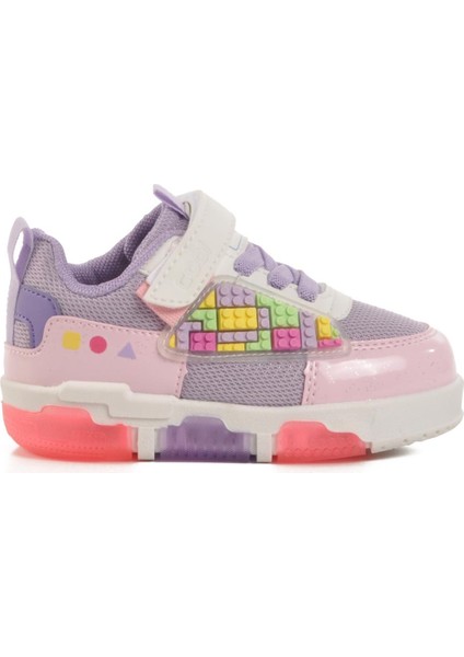 Mor Cırtlı Fileli Işıklı Erkek Çocuk Spor Ayakkabı Legos B modelleri