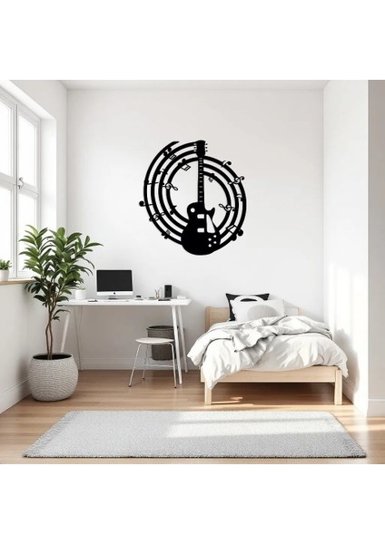 "ruhun Tınısı Gitar ve Notalar" Metal Duvar Dekorasyon Tablo