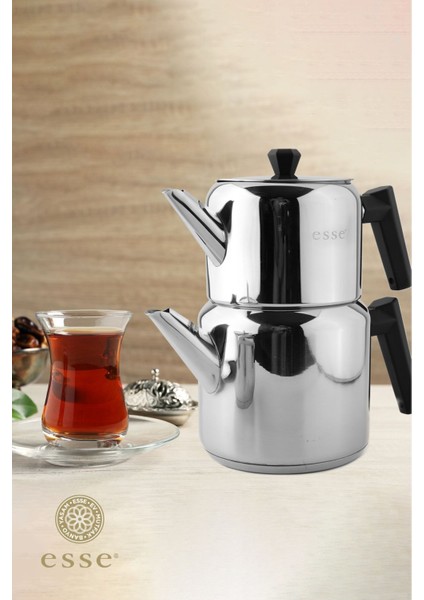 İndüksiyon Paslanmaz Çelik Çaydanlık 1.0 ve 2.1 lt, Bej, Dayanıklı ve Şık Tasarım modelleri