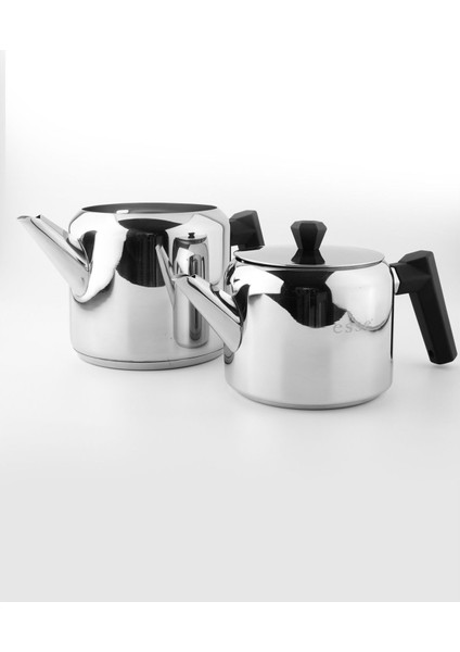 İndüksiyon Paslanmaz Çelik Çaydanlık 1.0 ve 2.1 lt, Bej, Dayanıklı ve Şık Tasarım fırsatları