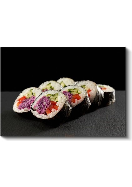 Sushi Ruloları - Renkli Içeriğiyle Japon Mutfağı Sanatı Kanvas Tablo fiyatları