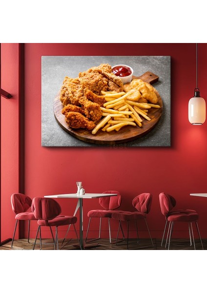 Çıtır Tavuk - Altın Patates Kızartması Kanvas Tablo