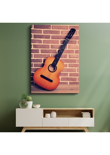 Klasik Gitar - Nostaljik Müzik Aleti Kanvas Tablo