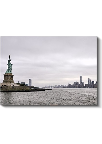 Özgürlük Heykeli - Manhattan Manzaralı Kanvas Tablo fiyatları