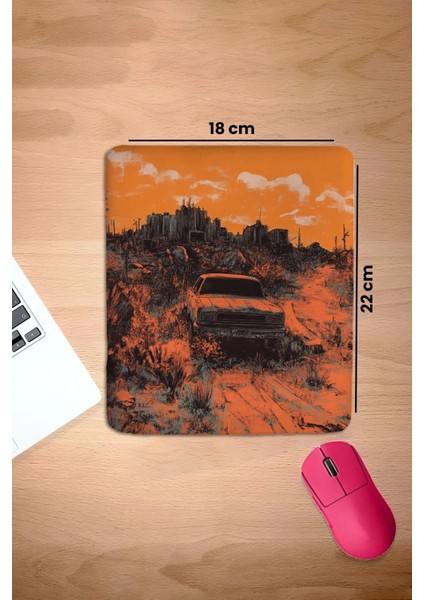 Bilek Destekli Teksas Bozkırı Turuncu Dikdörtgen Pürüzsüz Yüzey Dikişsiz Mouse Pad 18X22CM fiyatları