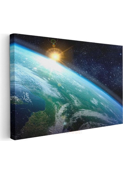 Dünya Manzarası - Uzaydan Görülen Mavi Gezegen Kanvas Tablo modelleri