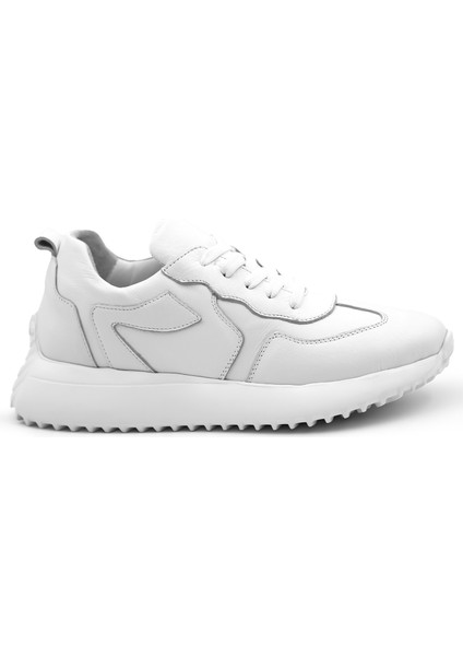 Perla Hakiki Deri Kadın Beyaz Casual Sneaker Ayakkabı