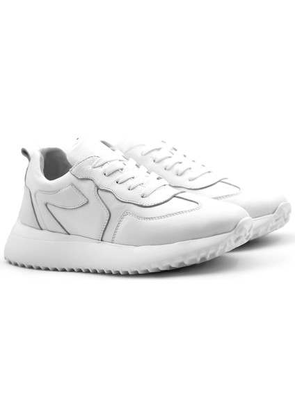 Perla Hakiki Deri Kadın Beyaz Casual Sneaker Ayakkabı
