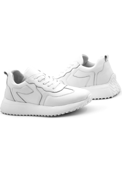 Perla Hakiki Deri Kadın Beyaz Casual Sneaker Ayakkabı