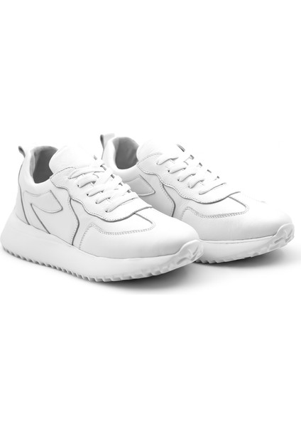 Perla Hakiki Deri Kadın Beyaz Casual Sneaker Ayakkabı