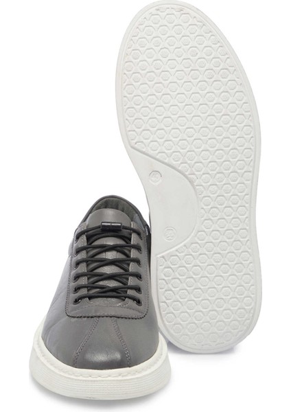 Gri Hakiki Deri Erkek Sneaker - E24I1AY56610-B43