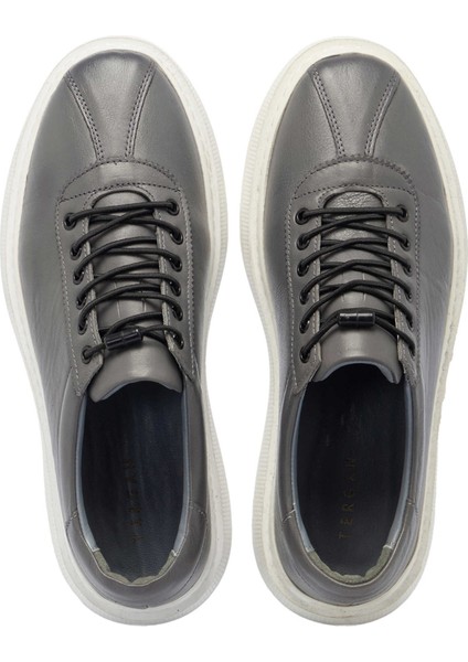 Gri Hakiki Deri Erkek Sneaker - E24I1AY56610-B43