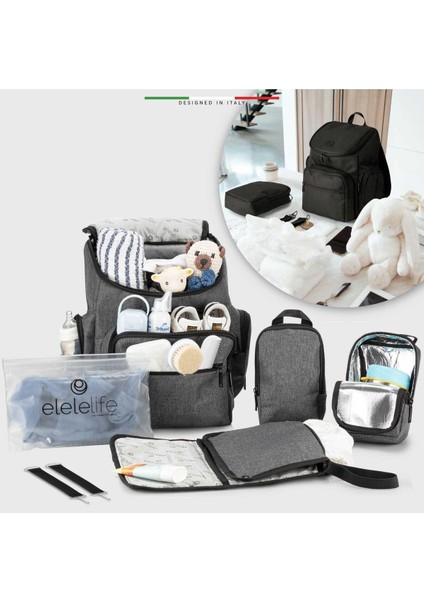Elelelife Flora 2 4in1 Anne Bebek Bakım Çantası Gri fiyatları