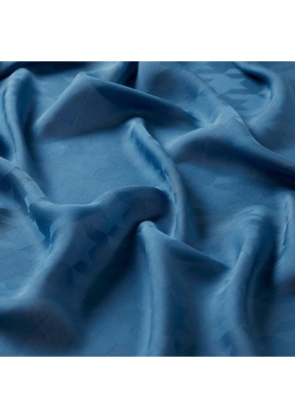 Dört Mevsim Kazayağı Desenli Monogram Şal 04390-İNDIGO fiyatları