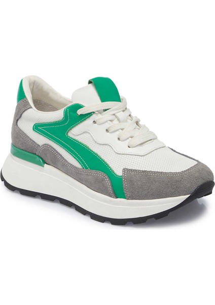 Yeşil Deri-Tekstil Kadın Sneaker - K24I1AY67111-Q5Z