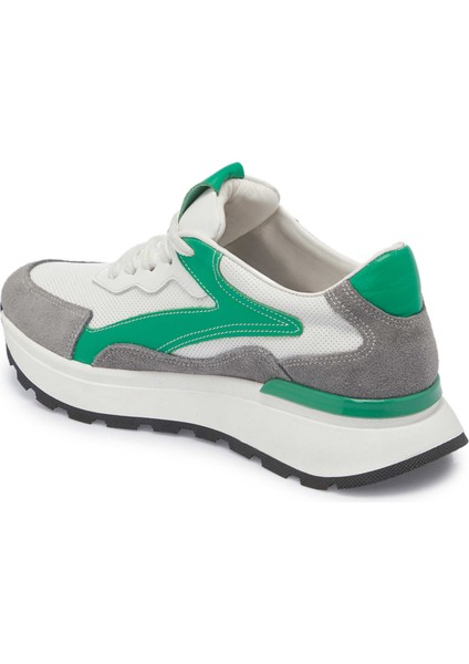 Yeşil Deri-Tekstil Kadın Sneaker - K24I1AY67111-Q5Z