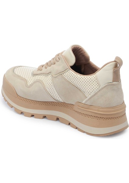 Bej Hakiki Deri Kadın Sneaker - K24I1AY67120-D6P