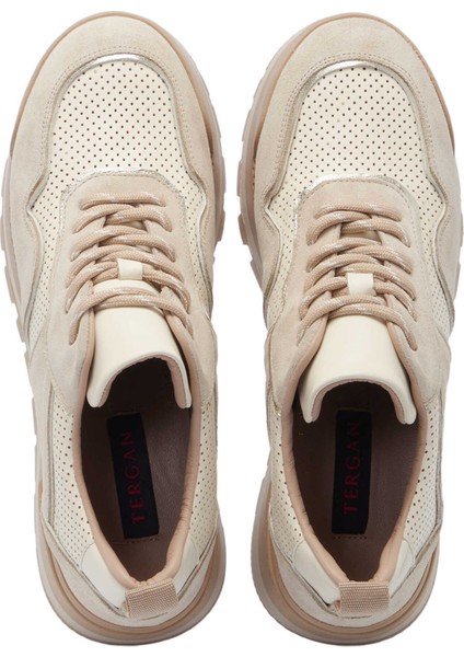 Bej Hakiki Deri Kadın Sneaker - K24I1AY67120-D6P