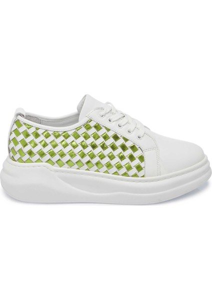 Beyaz Hakiki Deri Kadın Sneaker - K24I1AY67137-M03