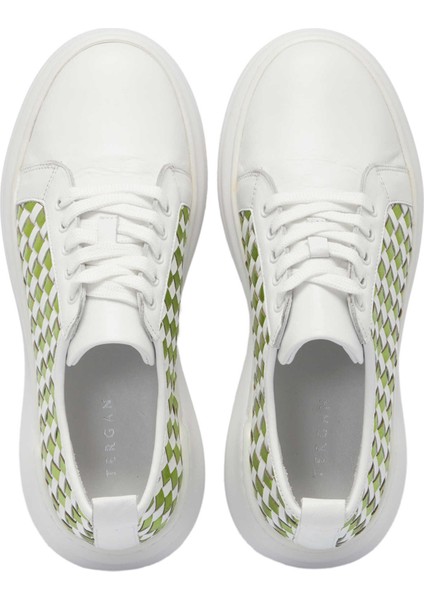 Beyaz Hakiki Deri Kadın Sneaker - K24I1AY67137-M03