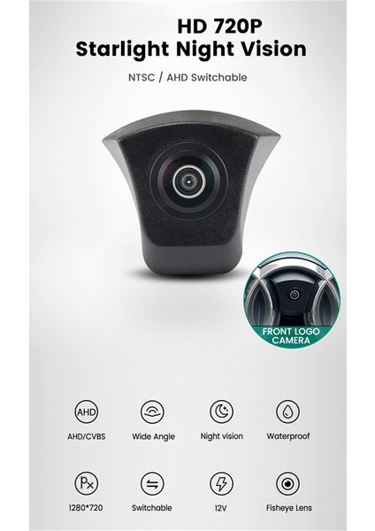 170 ° Hd 720P Gece Görüş Araç Ön Görüş Kamerası-Audi Logo Mark Balıkgözü Lens Kamera (Yurt Dışından)
