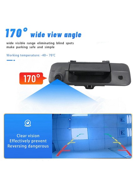 Krom Bagaj Kapağı Kolu Yardımcı Kamera Çerçevesi Arka Görüş Geri Görüş Kamerası 69090-0C051 Toyota Tundra 07-13 Tacoma 2016-2018 (Yurt Dışından)