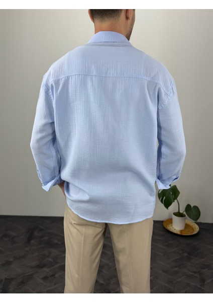 Müslin Keten Oversize Erkek Gömlek modelleri