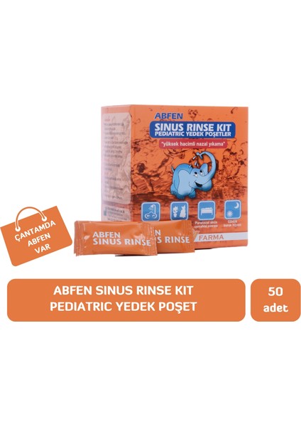 Abfen Sinus Rinse Pediatric Burun Yıkama Kiti ve Yedek Poşetleri 25 + 50 Adet