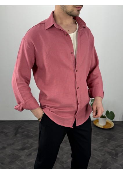 Müslin Keten Oversize Erkek Gömlek fiyatları