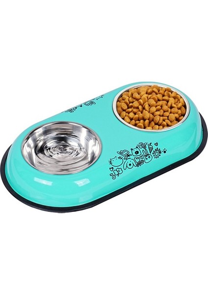 Baskılı Paslanmaz Çelik Köpek Kabı Köpek Havzası Çift Kase Besleyici Kedi Kabı Içme Suyu Kabı Köpek Maması Kapları Evcil Hayvan Kabı (Yurt Dışından)