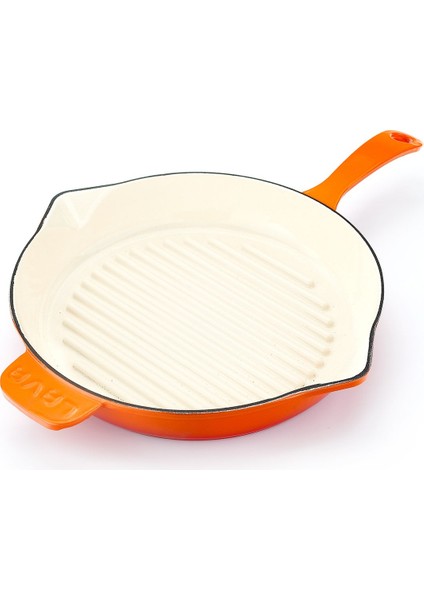 Döküm Yuvarlak Izgara Tavası Döküm Demir Yekpare Saplı Edition Serisi ÇAP(Ø)28CM.