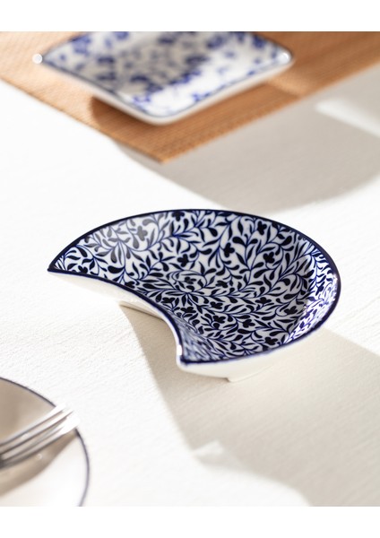 Rêve Bleu La Graine New Bone China Servis Tabağı - 15 cm - Mavi/beyaz