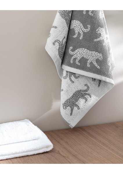 Leopard Ipliği Boyalı %100 Pamuk Yüz Havlusu - Gri fiyatları