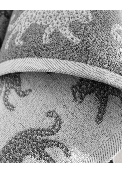 Leopard Ipliği Boyalı %100 Pamuk Yüz Havlusu - Gri modelleri