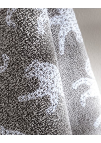 Leopard Ipliği Boyalı %100 Pamuk Yüz Havlusu - Gri fırsatları