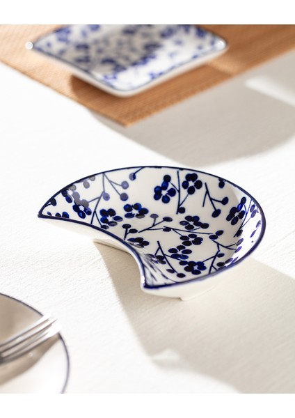 Rêve Bleu Ange New Bone China Servis Tabağı - 15 cm - Mavi/beyaz