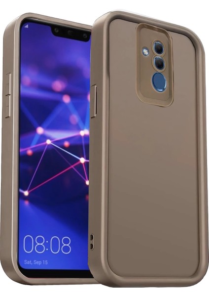Huawei Mate 20 Lite Kılıf Yumuşak Lansman Silikon Kamera Korumalı Çıkıntılı 3D Kalın Kenarlı Coffe Kapak