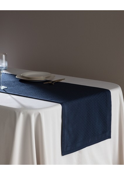 Bourdon Runner - Lacivert - 45X160 cm