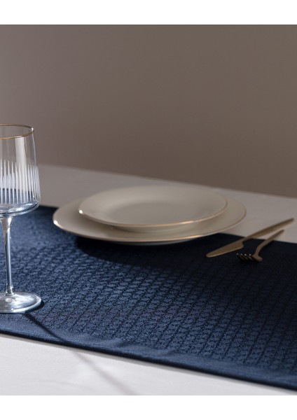 Bourdon Runner - Lacivert - 45X160 cm