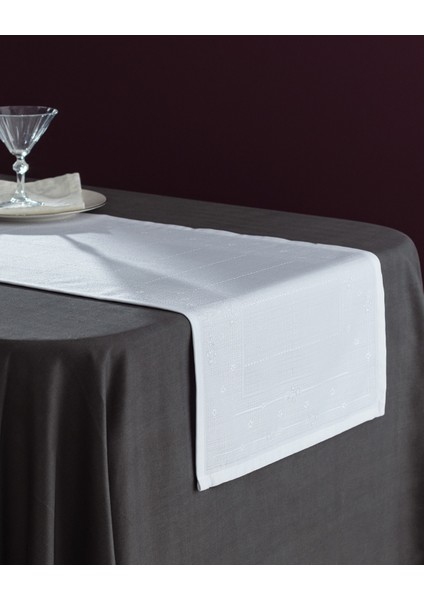 Ancella Runner - Beyaz - 45X160 cm